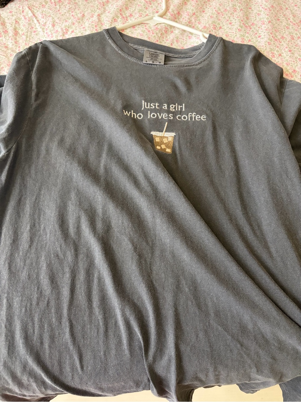 Just A Girl Who Loves Coffee Graphic Tee - Dark Gray